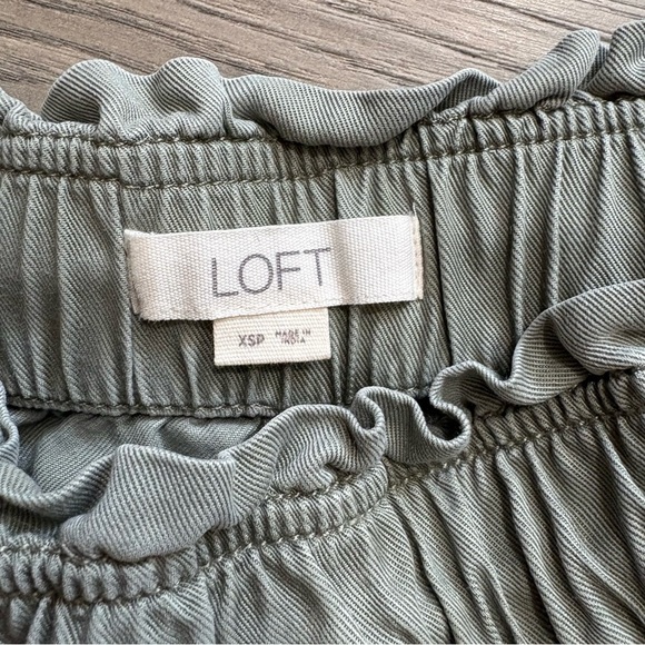 Loft Women's Cropped Pants Green Drawstring Casual Loose Boho Soft Preppy Sz XSP - Picture 3 of 7